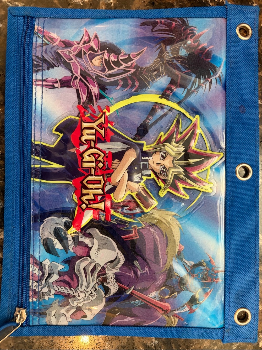 Blue Yu-Gi-Oh! Graphic Zip Binder Pencil Pouch